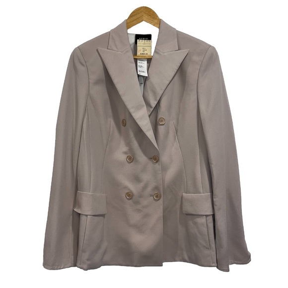 AKRIS Genaro blazer jacket beige tan wool size 10 clay office business NWT New - Picture 5 of 16